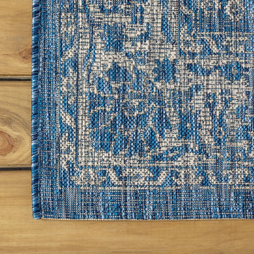 Tela Bohemian Textured Weave Floral Indoor/outdoor Runner Rug